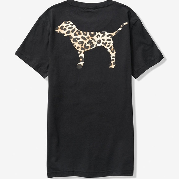 PINK Victoria's Secret Tops - ❗️LAST ONE💕VS PINK CAMPUS TEE BLACK LEOPARD